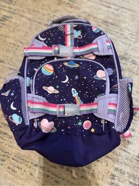 Pottery Barn Kids Purple Space Backpack with Pastel Straps
